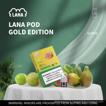 Cartridges de pod Gold Edition 1.8 ml stylo de vape e-liquide